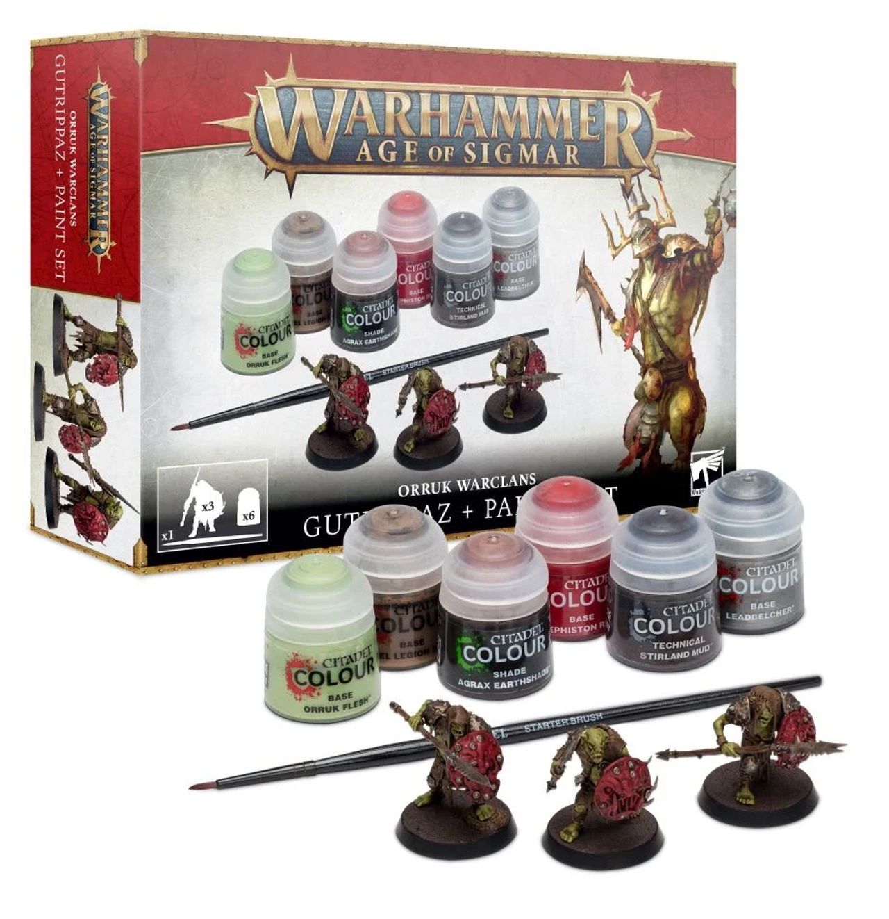 Orruk Warclans Gutrippaz &amp; Citadel Paint Set