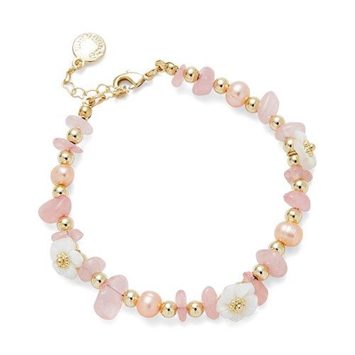 Mother of Pearl and Rose Quartz Dainty Bracelet