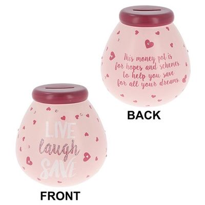 Pot of Dreams Live Laugh Save Pink