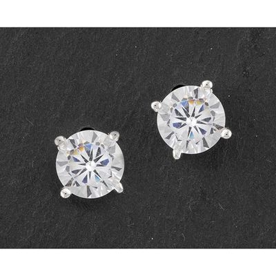 Solitaire Silver Stud Earings