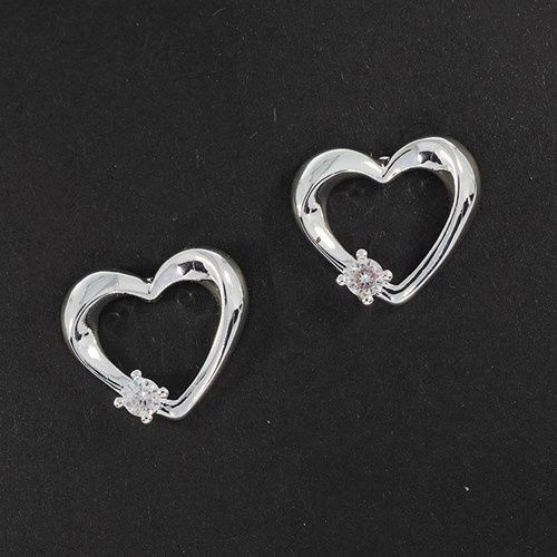 Pure Elegance Entwined Hearts Silver Plated Earrings