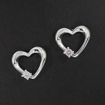 Pure Elegance Entwined Hearts Silver Plated Earrings