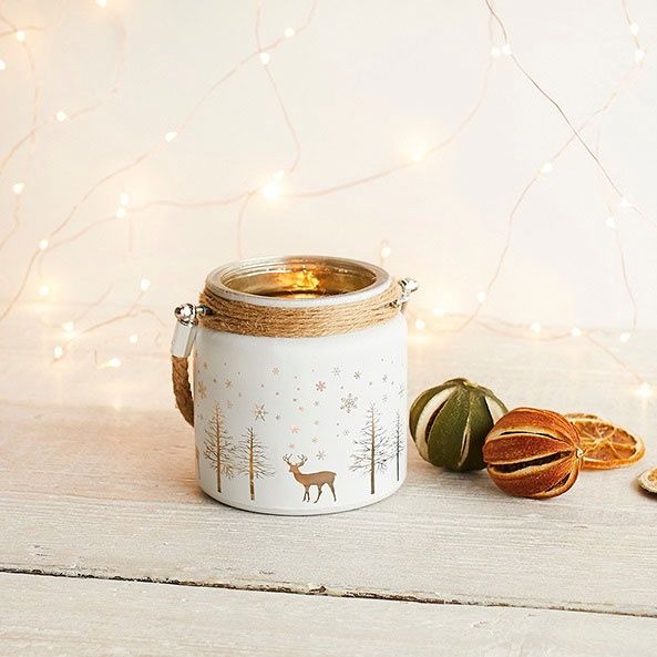 Small Christmas Candle Holder with Rope