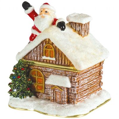 Santa on House Trinket Box - Craycombe Trinkets