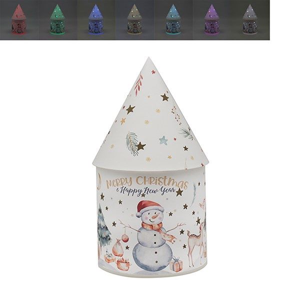 LED House Light Robin &amp; Snowman (small)