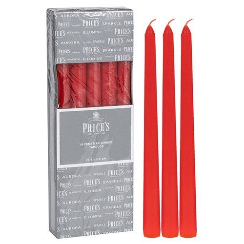 Price&#39;s Candles Venetian 10 Pack Red