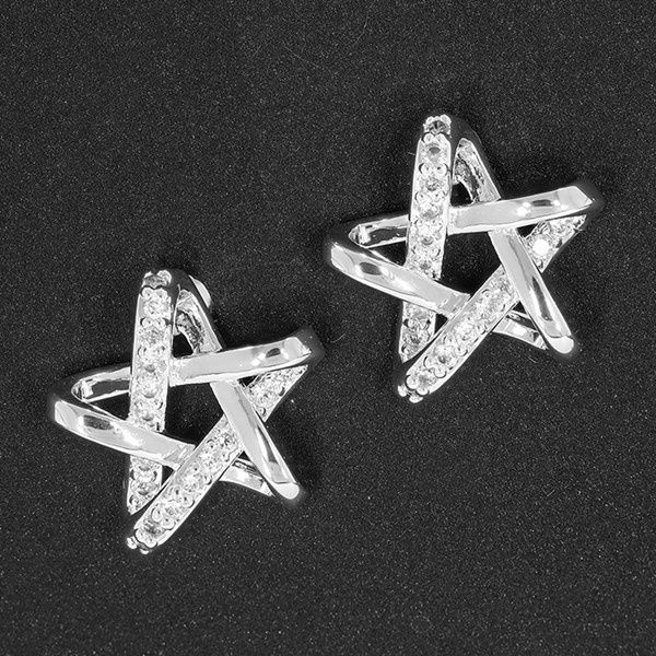 Celestial Sparkle Star Silver Plated Earrings