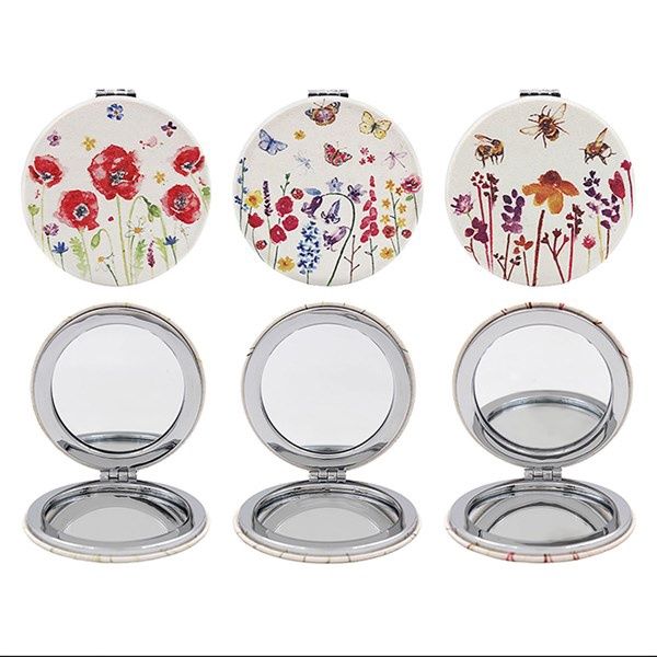 Countryside Compact Mirror, Colour: Poppy