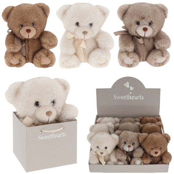 Sweethearts Bear Satin Bow, Colour: Cream