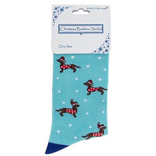 Ladies Xmas Bamboo Socks Pooch