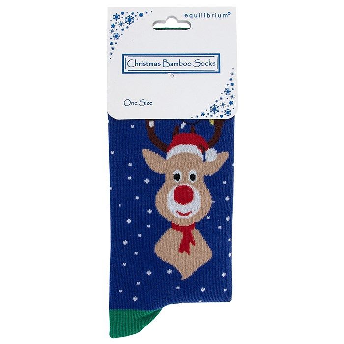 Ladies Xmas Bamboo Socks Reindeer