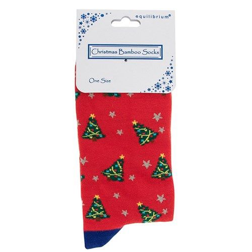 Ladies Xmas Bamboo Socks Tree