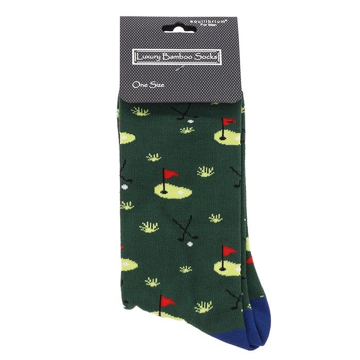 Men&#39;s Bamboo Socks Golf Green