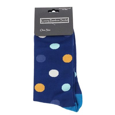 Men&#39;s Bamboo Socks Spots Blue