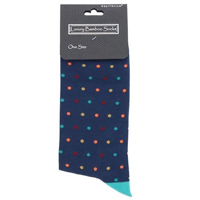 Men&#39;s Bamboo Socks Dots Blue