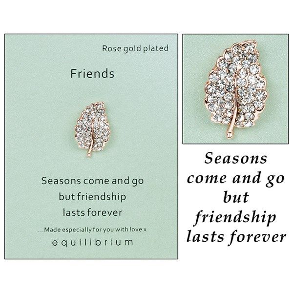 Equilibrium Sentiment Pin Brooch Friends, Rose Gold