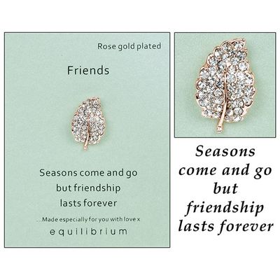 Equilibrium Sentiment Pin Brooch Friends, Rose Gold