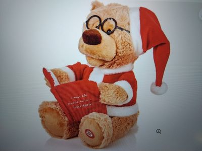 Story Telling Bear Christmas Animated Plush