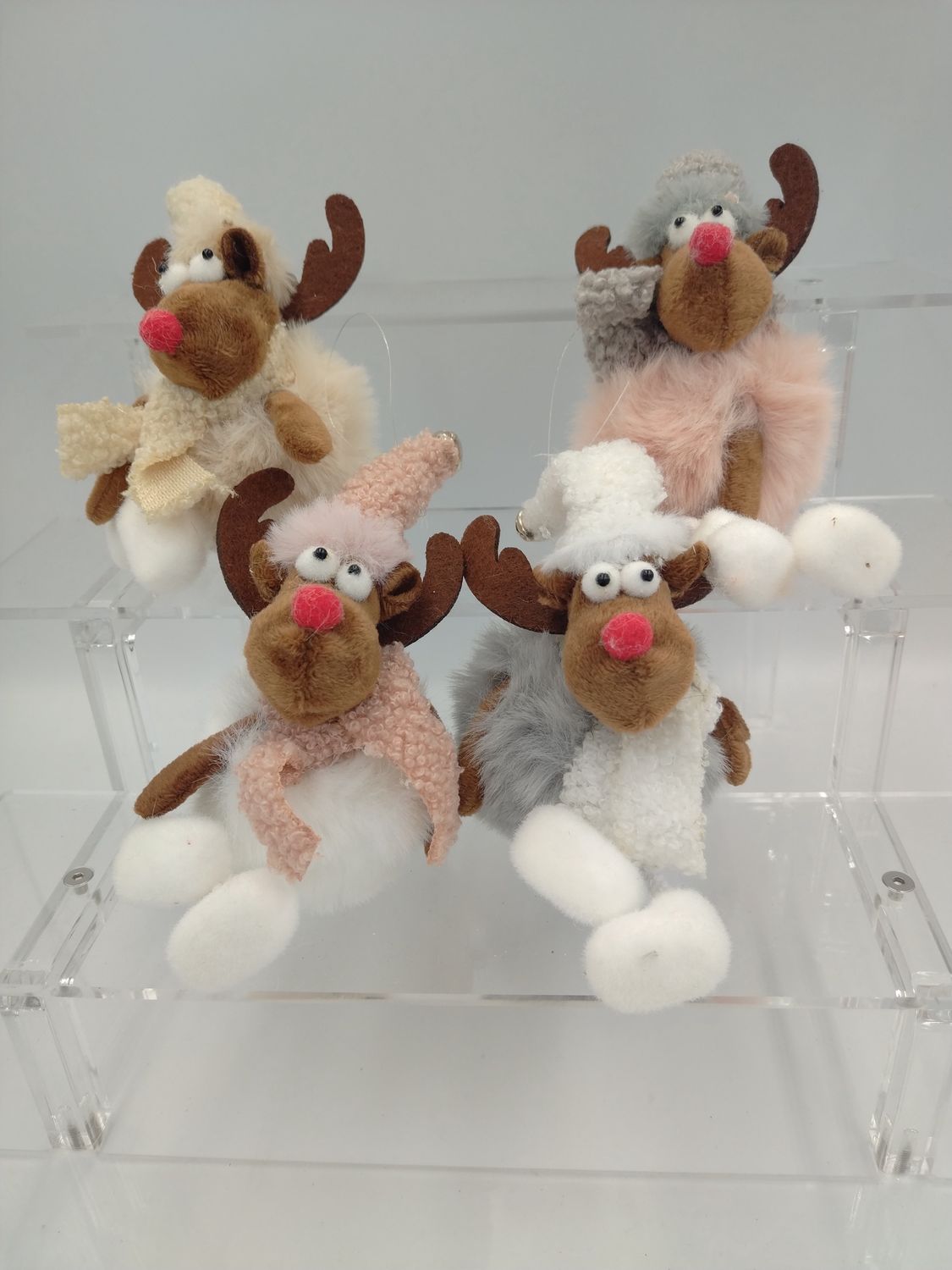 Christmas Hanging Figures, Colour: Set of 4 Reindeer