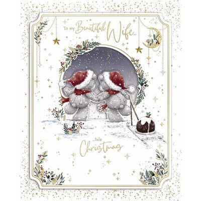 Wife Bears Holding Paws - Boxed Christmas Card