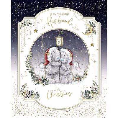 Husband Bears Under Lamp - Boxed Christmas Card