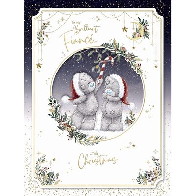 Fiance Bears With Candy Canes - Boxed Christmas Card