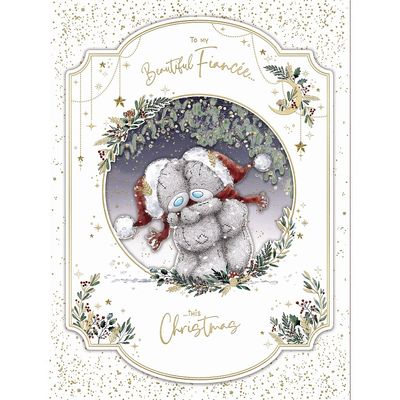 Fiancee Bears Hugging - Boxed Christmas Card