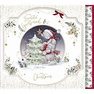 Girlfriend Bears Decorating Tree - Boxed Christmas Card