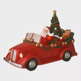 Regal Tidings Light Up Santa Car with Rotating Tree