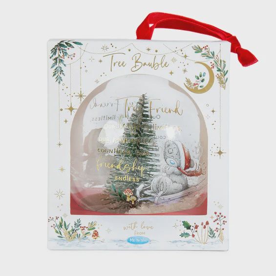 Tatty Teddy &#39;True Friend&#39; Christmas Tree Glass Bauble
