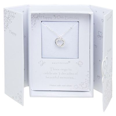 Three Rings Silver Plated Necklace - 30th