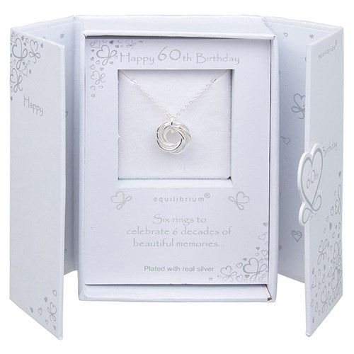 Six Rings Silver Plated Necklace - 60th