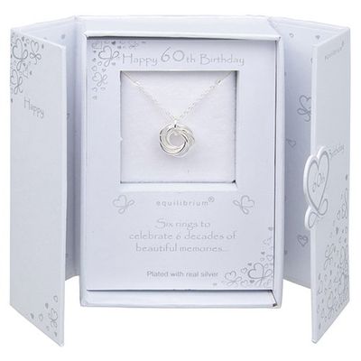 Six Rings Silver Plated Necklace - 60th