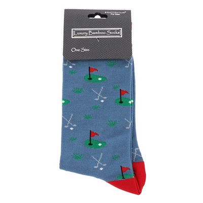 Men&#39;s Bamboo Socks Golf Blue