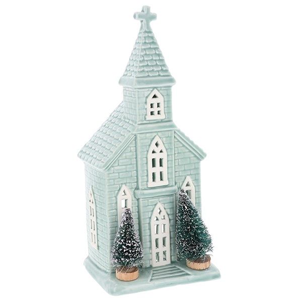 Festive Sage Church Tealight Large