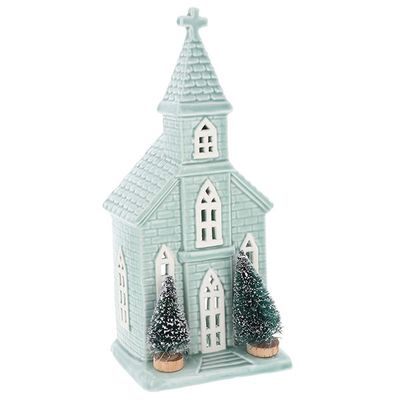 Festive Sage Church Tealight Large