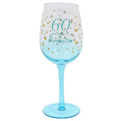 Birthday Sparkle Wine Glass Age 60