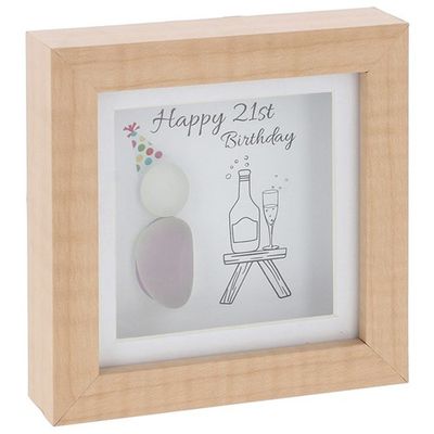 Pebble Glass Mini Plaque 21st
