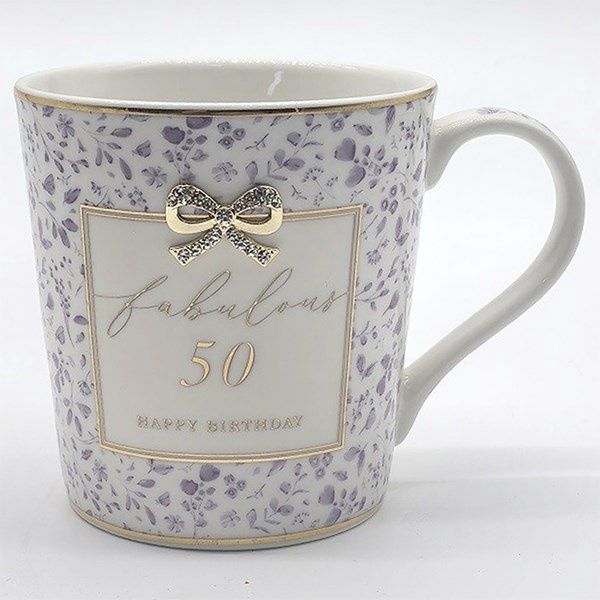 Hearts Design Mug 50th Birthday