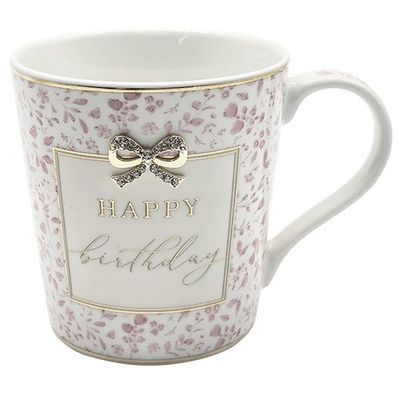 Hearts Design Mug Happy Birthday