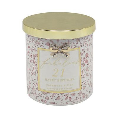 Happy 21st Birthday Cashmere &amp; Silk Boutique Candle