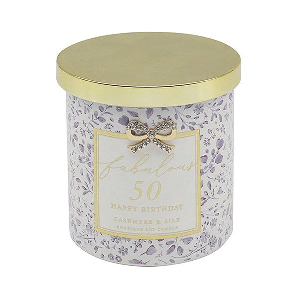 Happy 50th Birthday Cashmere &amp; Silk Boutique Candle