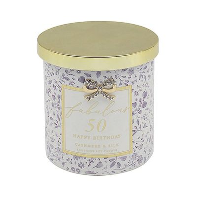 Happy 50th Birthday Cashmere &amp; Silk Boutique Candle