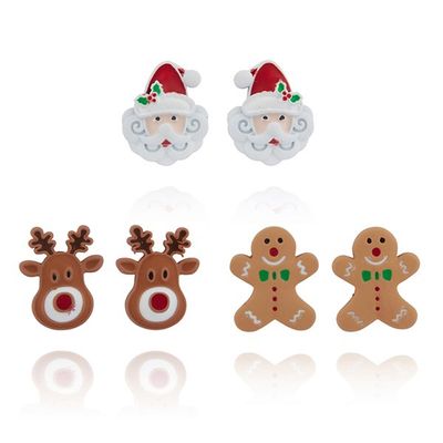 Girls Fun Xmas Silver Plated Earrings