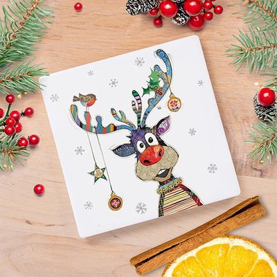 Xmas Bug Art Coaster Rudolph