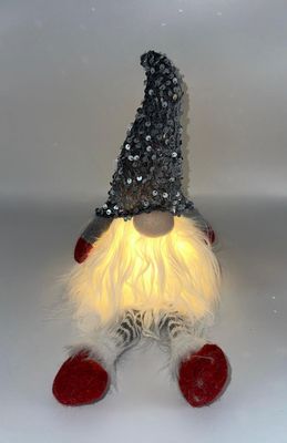 Sequin LED Gonk Dangly Legs Small Grey