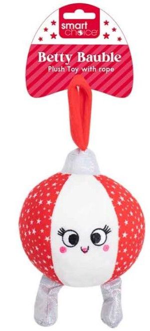 Betty &amp; Barry Bauble SQUEAKY PLUSH BAUBLE DOG TOY, Colour: Betty Bauble