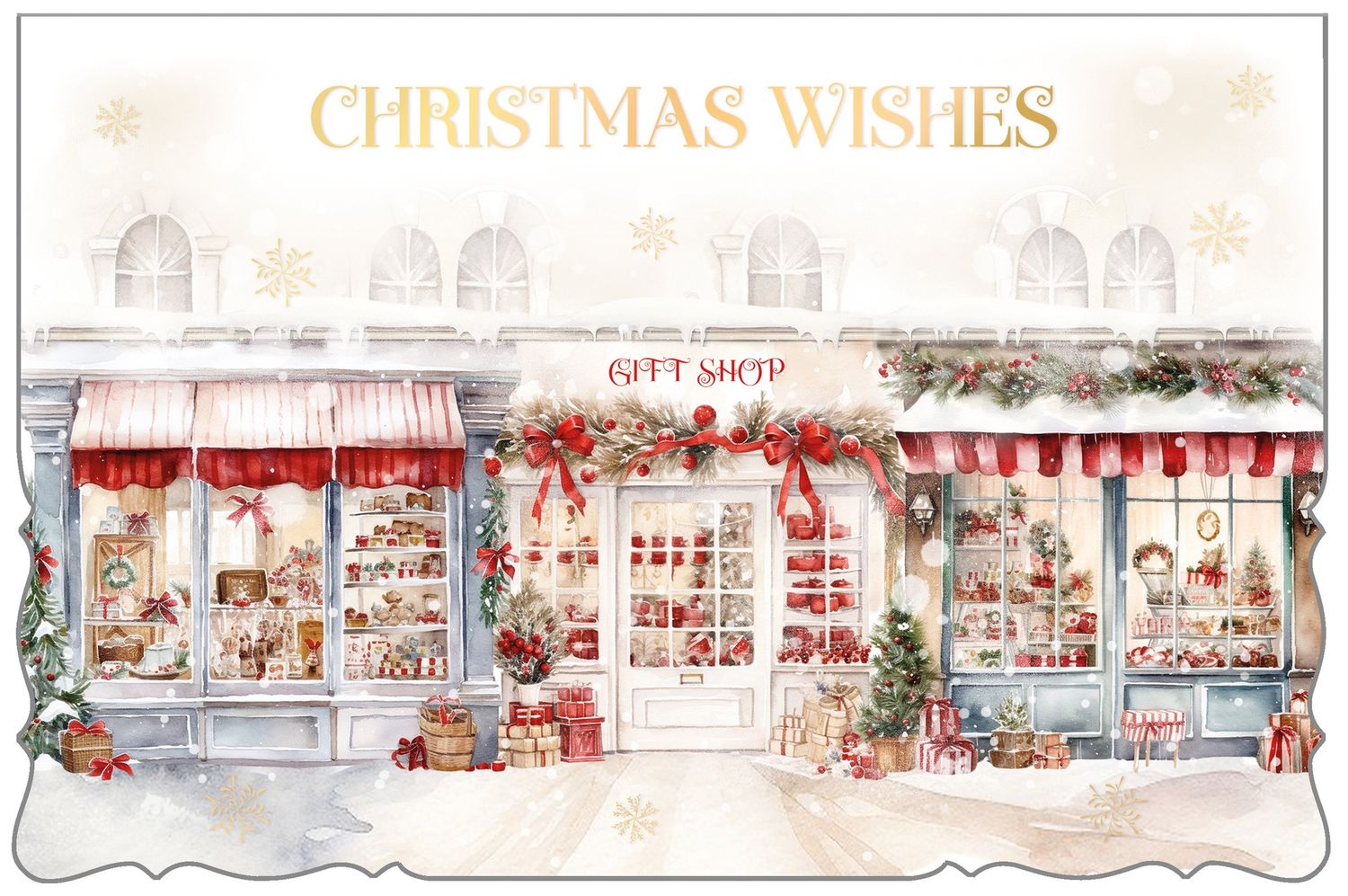 Landscape Vintage Shopping Xmas Cards Box of 12