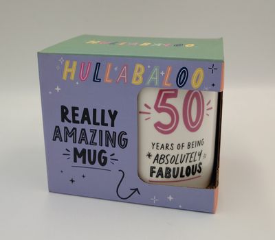 Hullabaloo 50th Birthday Mug (Pink)