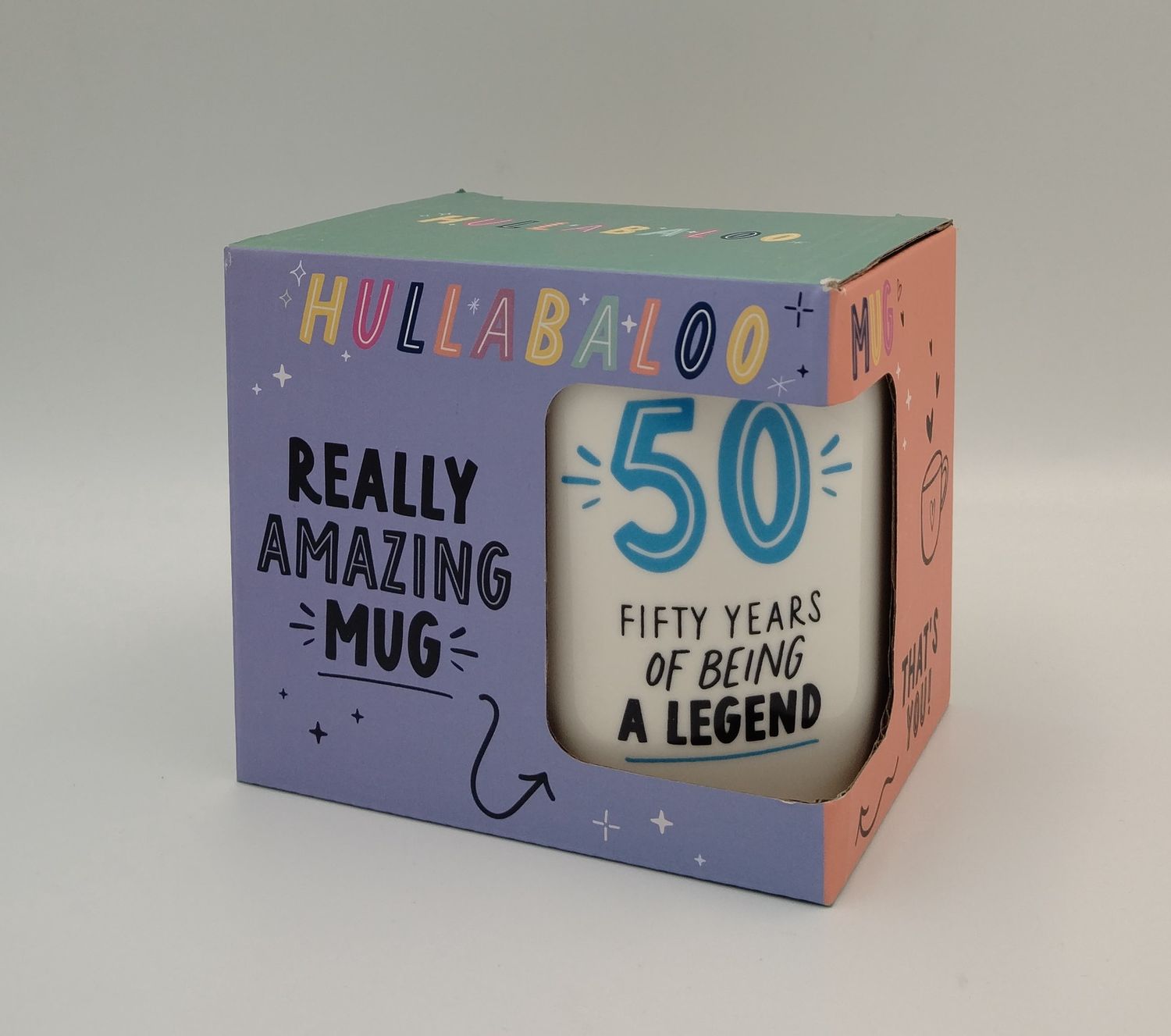 Hullabaloo 50th Birthday Mug (Blue)